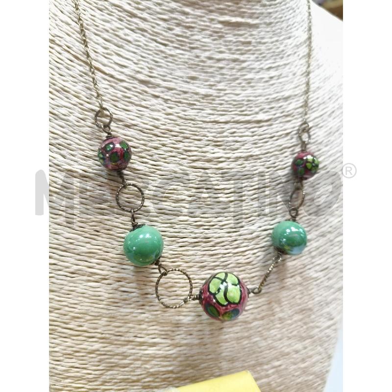 COLLANA LE PERLE DI CALTAGIRONE PALLINE VETRO VER MARR | Mercatino dell'Usato Roma talenti 2