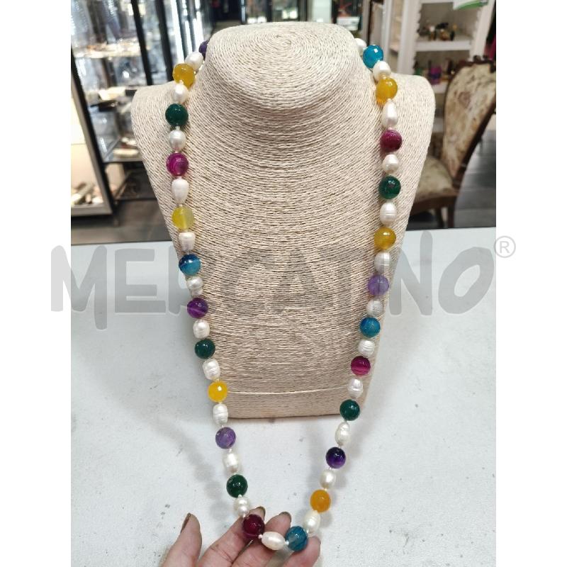 COLLANA LU PERLE SFERE PIETRE DURE COL  | Mercatino dell'Usato Roma talenti 1