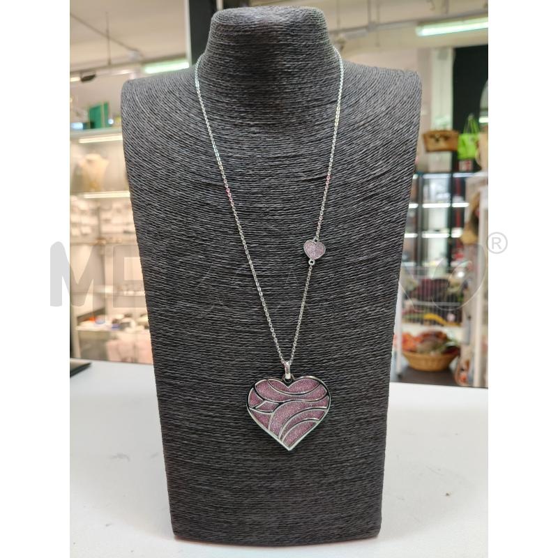 COLLANA LU S'AGAPO MAXI CUORE GLITTER ROSA | Mercatino dell'Usato Roma talenti 1