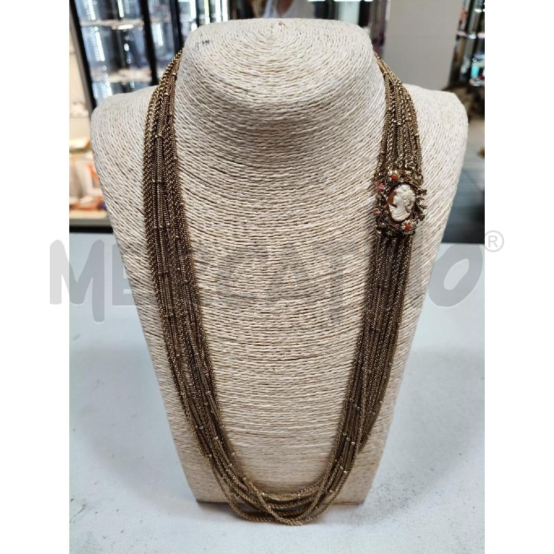 COLLANA MULTIFILI PALLINI CHIUS CAMMEO RICCIOLI FIORI  | Mercatino dell'Usato Roma talenti 1