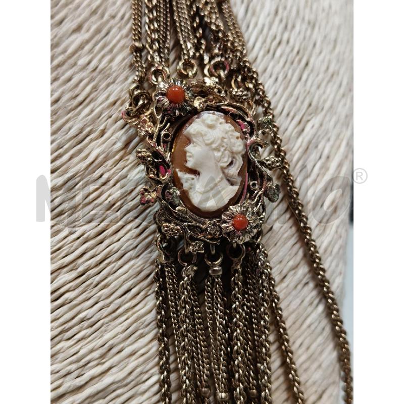 COLLANA MULTIFILI PALLINI CHIUS CAMMEO RICCIOLI FIORI  | Mercatino dell'Usato Roma talenti 2
