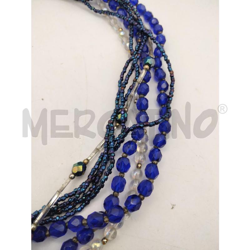 COLLANA MULTIFIL BLU CEL PERL DIVERSE  | Mercatino dell'Usato Roma talenti 2