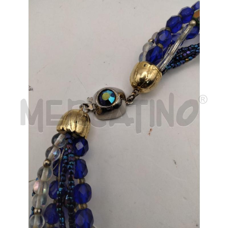 COLLANA MULTIFIL BLU CEL PERL DIVERSE  | Mercatino dell'Usato Roma talenti 3