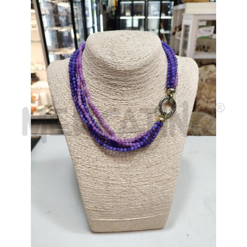 COLLANA MULTIF PIETRINE LILLA VIO CHIUS TONDO DOR  | Mercatino dell'Usato Roma talenti 1