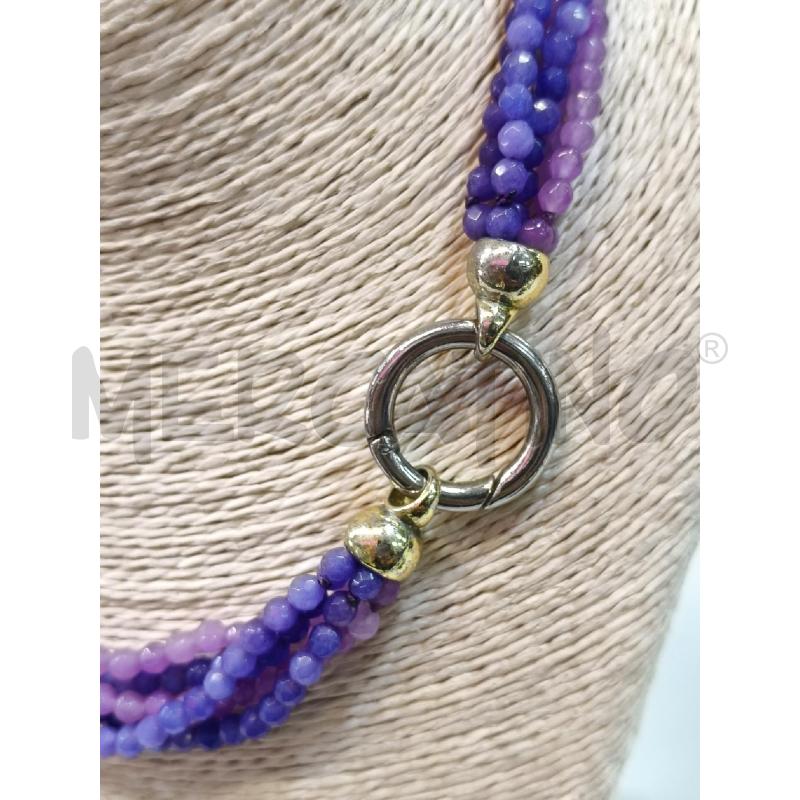 COLLANA MULTIF PIETRINE LILLA VIO CHIUS TONDO DOR  | Mercatino dell'Usato Roma talenti 3