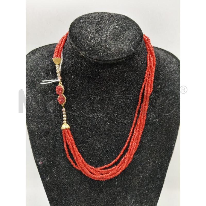 COLLANA MULTIF PIETR ROSSO CHIUS TONDI DOR PERLINE | Mercatino dell'Usato Roma talenti 4