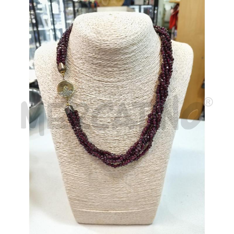 COLLANA MULTIF SASSOLINI GRAN CHIUS TONDO DOR FOGLIA STRASS | Mercatino dell'Usato Roma talenti 1