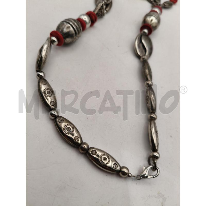 COLLANA OVALI MET INC CEN TR 3 F PASTIG ROSSO/PERLE  | Mercatino dell'Usato Roma talenti 4