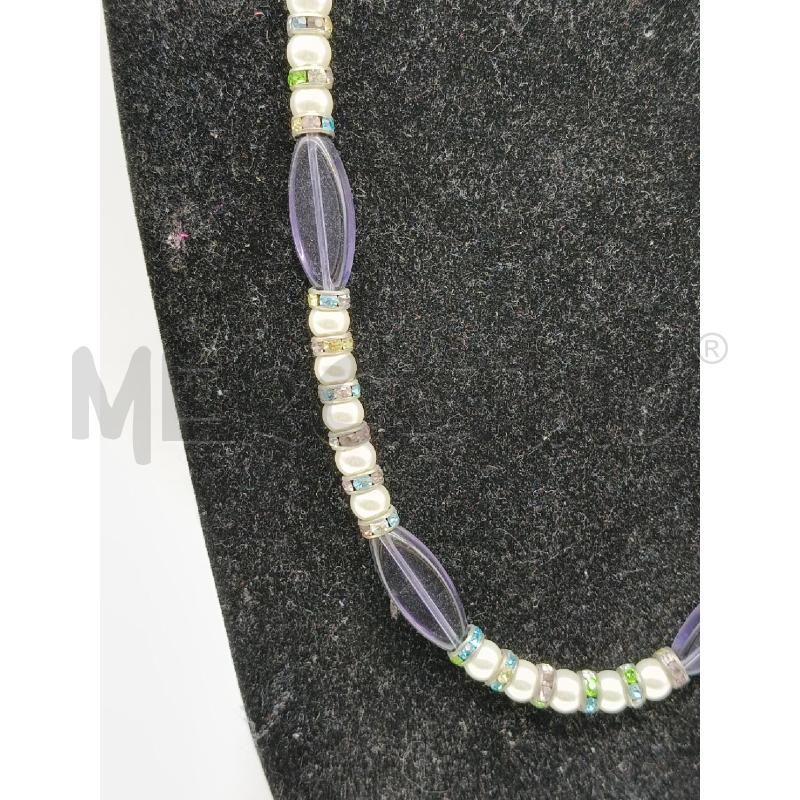 COLLANA PERLE DISC STRASS ROMBI VIO CHIUS STRASS | Mercatino dell'Usato Roma talenti 2