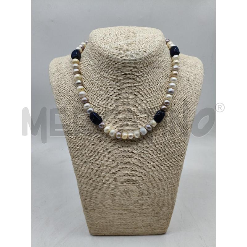 COLLANA PERLE SCARAM VARI COL/SASS LAPIS | Mercatino dell'Usato Roma talenti 1