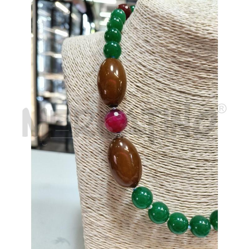 COLLANA PIETRE DURE VER/VIO/MARR OBL CHIUS FUSION  | Mercatino dell'Usato Roma talenti 2