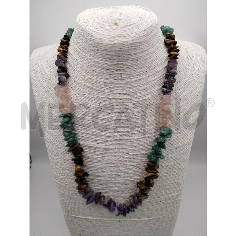 COLLANA PIE DURE IRREG ROSA/VER/VIO/TIGR | Mercatino dell'Usato Roma talenti 1