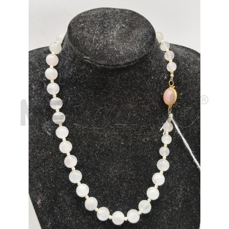 COLLANA QUARZO ROSA CHIUSURA PIETRA OVALE ROSA | Mercatino dell'Usato Roma talenti 2