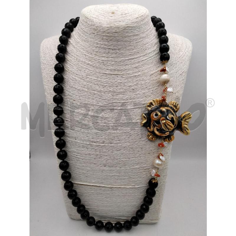 COLLANA SFERE ONICE/PERLE SFACC PESCE CERAMICA  | Mercatino dell'Usato Roma talenti 1