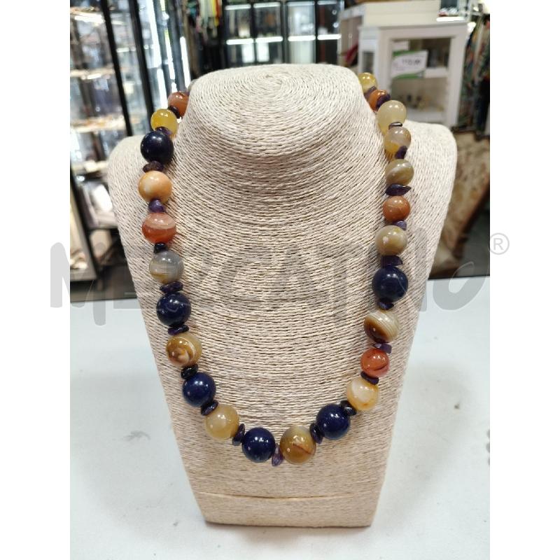 COLLANA SFERE PIETRE DURE  MARR SFUM/BLU  | Mercatino dell'Usato Roma talenti 1