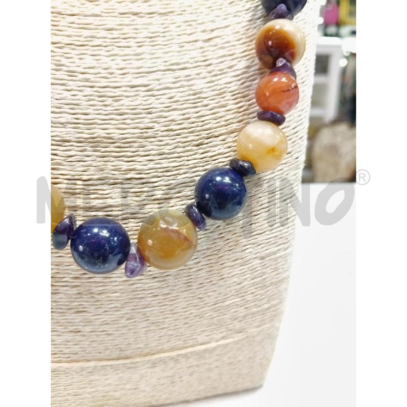 COLLANA SFERE PIETRE DURE  MARR SFUM/BLU  | Mercatino dell'Usato Roma talenti 3