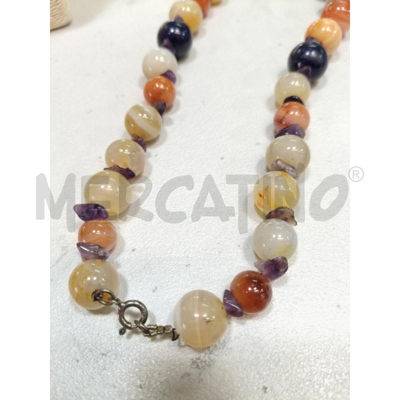 COLLANA SFERE PIETRE DURE  MARR SFUM/BLU  | Mercatino dell'Usato Roma talenti 4