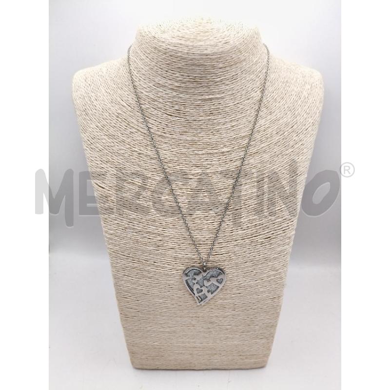 COLLANA STROILI ACC CUORE STRAF/GLITTER ARG  | Mercatino dell'Usato Roma talenti 1