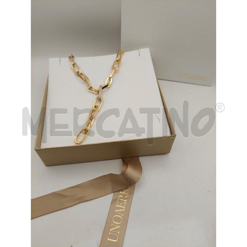 COLLANA UNOAEERE CATENA BRONZO DOR CENTR STRASS  | Mercatino dell'Usato Roma talenti 1