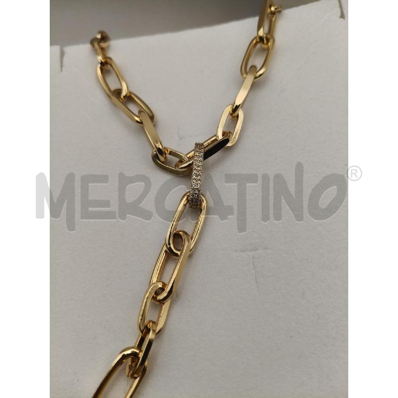 COLLANA UNOAEERE CATENA BRONZO DOR CENTR STRASS  | Mercatino dell'Usato Roma talenti 2