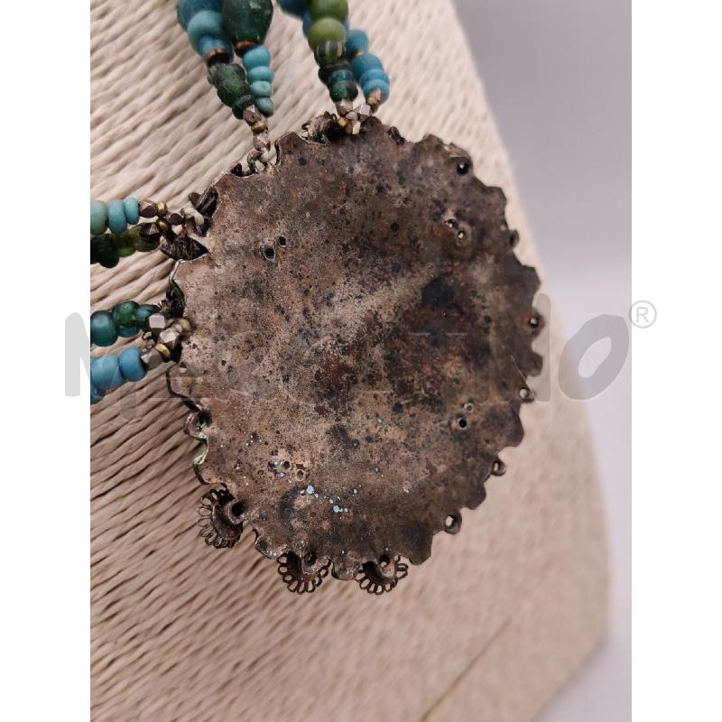 COLLANA VETRO DJENNE CIONDOLO PAGODA CINESE SMALTO FILIGRANATO  | Mercatino dell'Usato Roma talenti 5