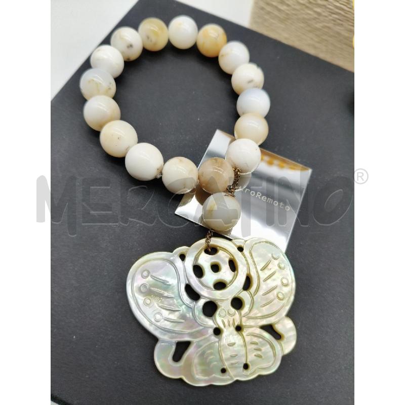 COLLANA + BRACCIALE PIETRE DURE FARFALLA MADREP  | Mercatino dell'Usato Roma talenti 2