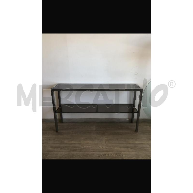 CONSOLE '70 IN ACCIAIO CROMATO E VETRO FUMÈ | Mercatino dell'Usato Roma talenti 1