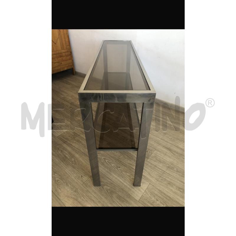 CONSOLE '70 IN ACCIAIO CROMATO E VETRO FUMÈ | Mercatino dell'Usato Roma talenti 3