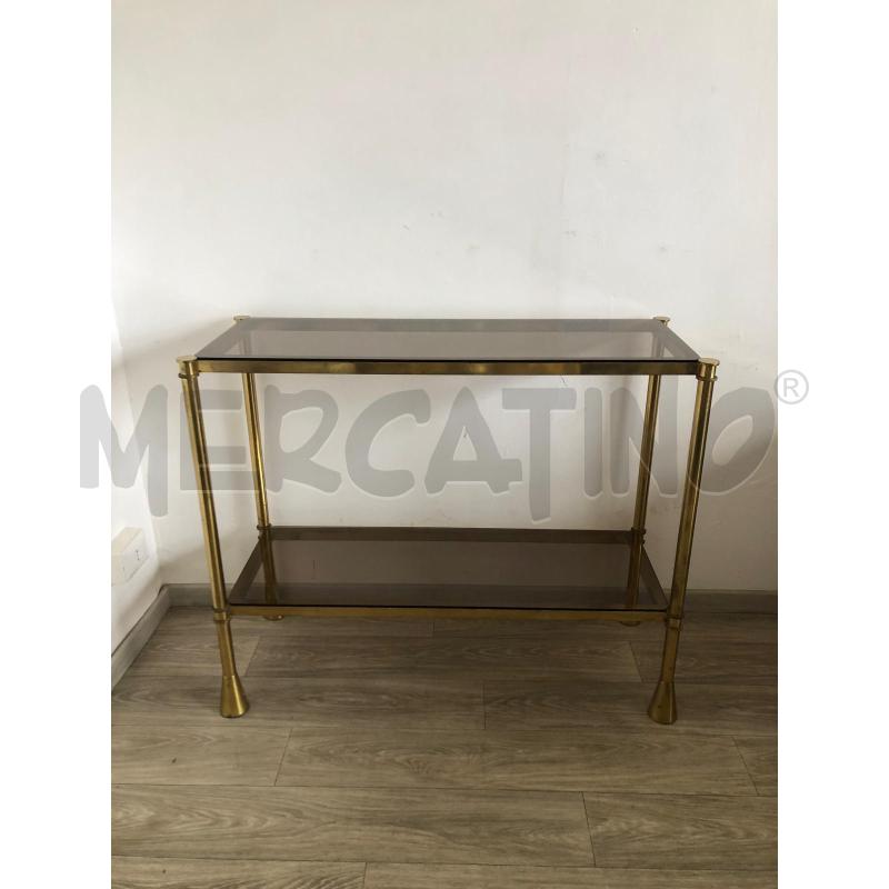 CONSOLE '70 IN OTTONE E VETRO FUMÈ | Mercatino dell'Usato Roma talenti 1