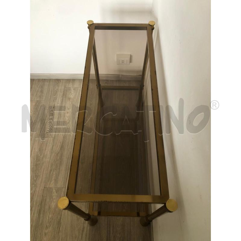 CONSOLE '70 IN OTTONE E VETRO FUMÈ | Mercatino dell'Usato Roma talenti 3