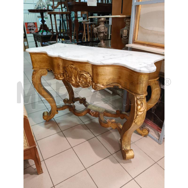 CONSOLLE LEGNO DORATA P/MARMO | Mercatino dell'Usato Roma talenti 1