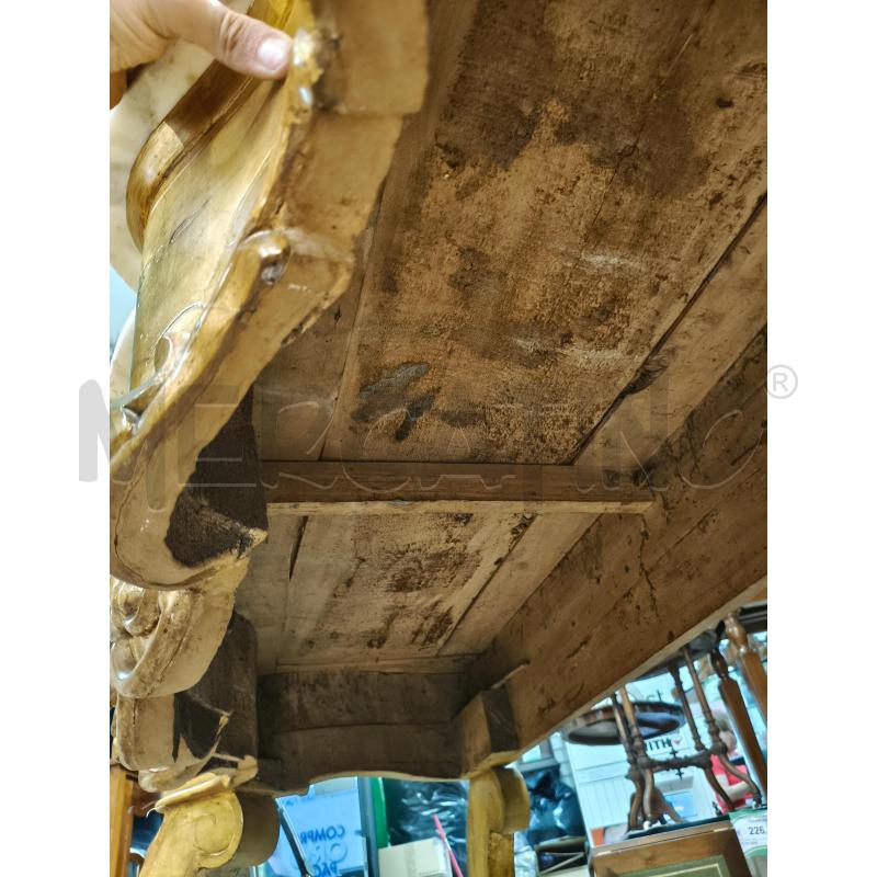 CONSOLLE LEGNO DORATA P/MARMO | Mercatino dell'Usato Roma talenti 5