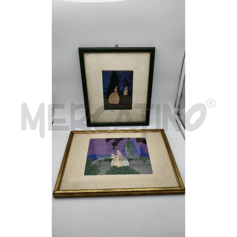 COPPIA ACQUERELLI ART NOUVEAU  | Mercatino dell'Usato Roma talenti 1