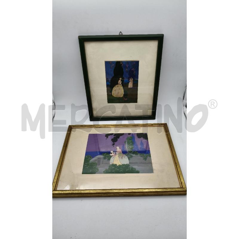COPPIA ACQUERELLI ART NOUVEAU  | Mercatino dell'Usato Roma talenti 4