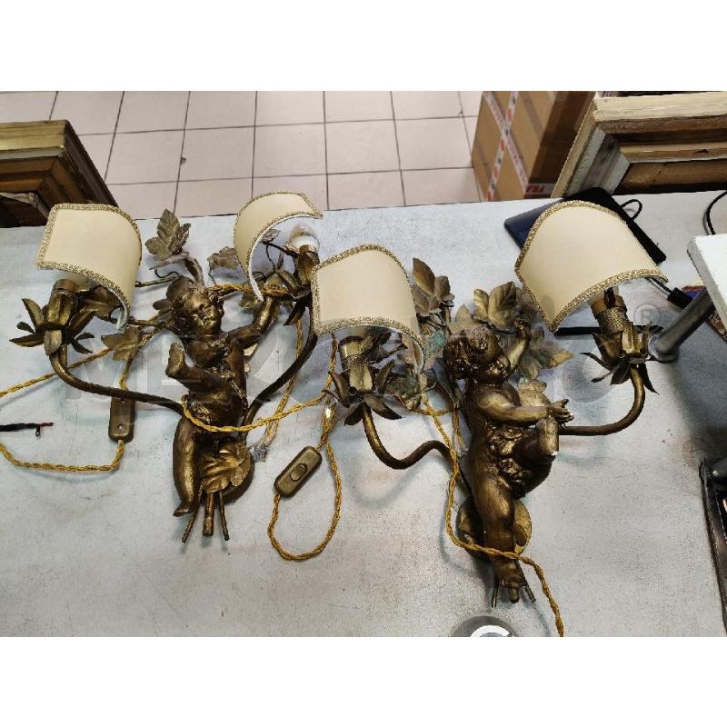 COPPIA APPLIQUE PUTTINI 2L GESSO DOR DA RIV  | Mercatino dell'Usato Roma talenti 1