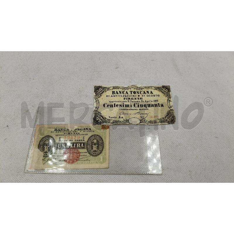 COPPIA BANCONOTE CINQUANTA CENT UNA LIRA | Mercatino dell'Usato Roma talenti 1