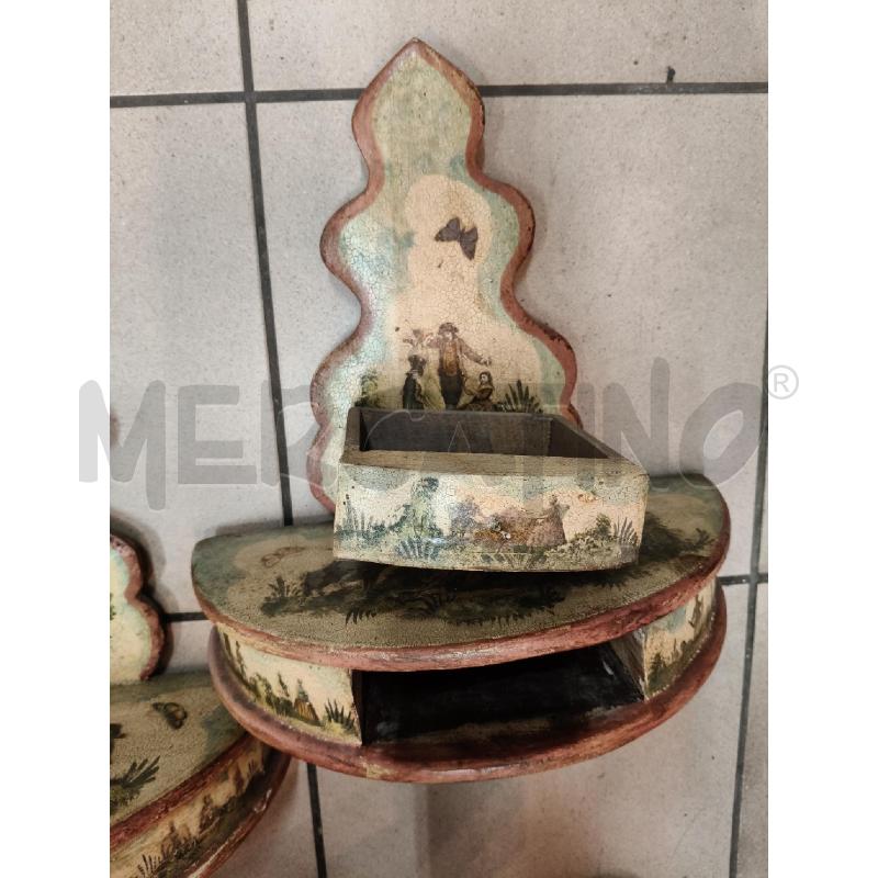 COPPIA MENSOLINE DECOUPAGE  | Mercatino dell'Usato Roma talenti 3