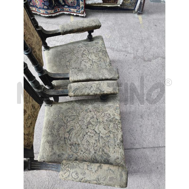 COPPIA POLTRONE LEGNO SCURE TESS. FIORI  | Mercatino dell'Usato Roma talenti 4