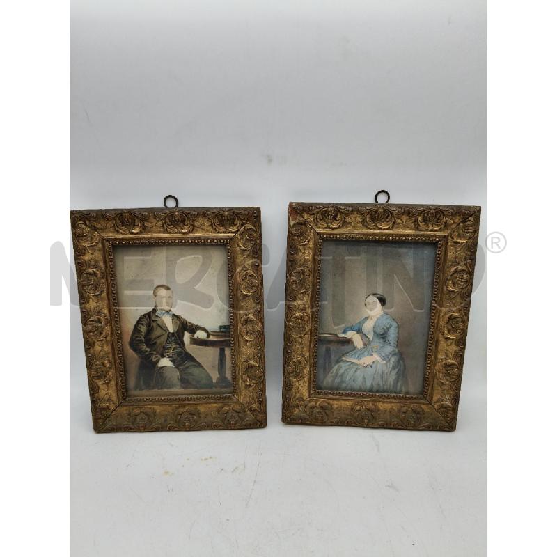 COPPIA RITRATTI VITTORIANI MINIATURE  | Mercatino dell'Usato Roma talenti 1