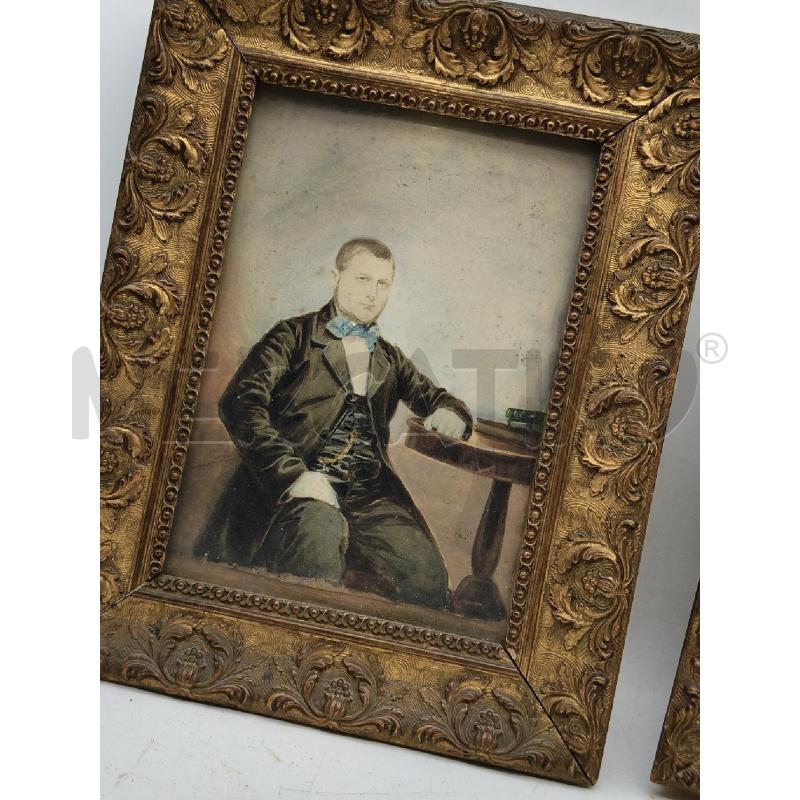 COPPIA RITRATTI VITTORIANI MINIATURE  | Mercatino dell'Usato Roma talenti 4