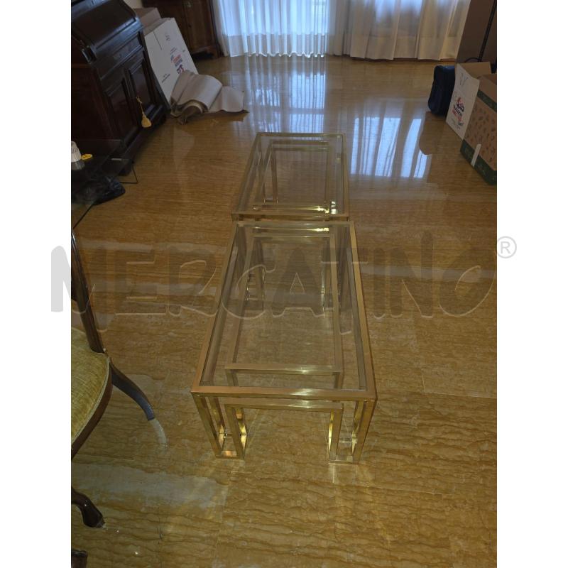 COPPIA TAVOLINI OTTONE P/VETRO | Mercatino dell'Usato Roma talenti 3