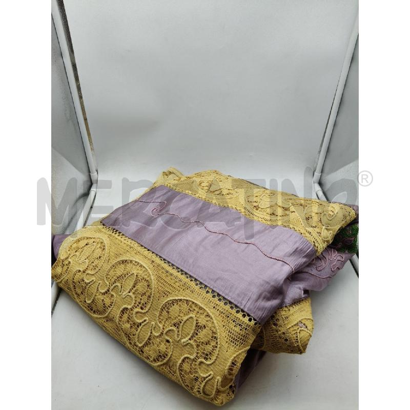 COPRI LETTO VIOLA MERLETTO BEIGE | Mercatino dell'Usato Roma talenti 1