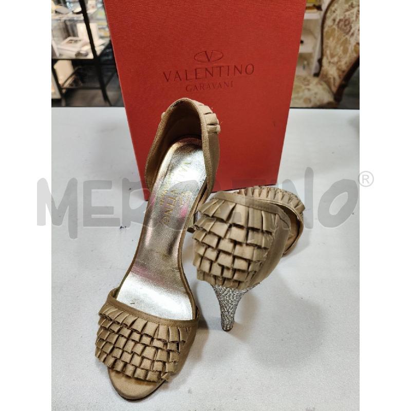 DECOLLETE OPENTOE VALENTINO SATIN CHAMPAGNE T/STRASS | Mercatino dell'Usato Roma talenti 1