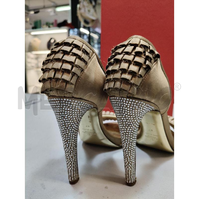 DECOLLETE OPENTOE VALENTINO SATIN CHAMPAGNE T/STRASS | Mercatino dell'Usato Roma talenti 2