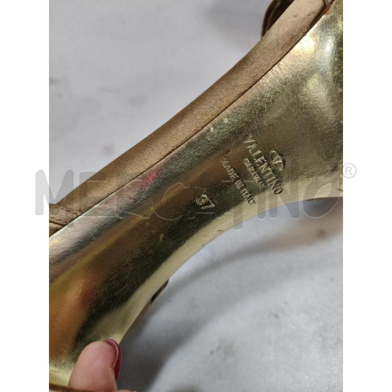 DECOLLETE OPENTOE VALENTINO SATIN CHAMPAGNE T/STRASS | Mercatino dell'Usato Roma talenti 5