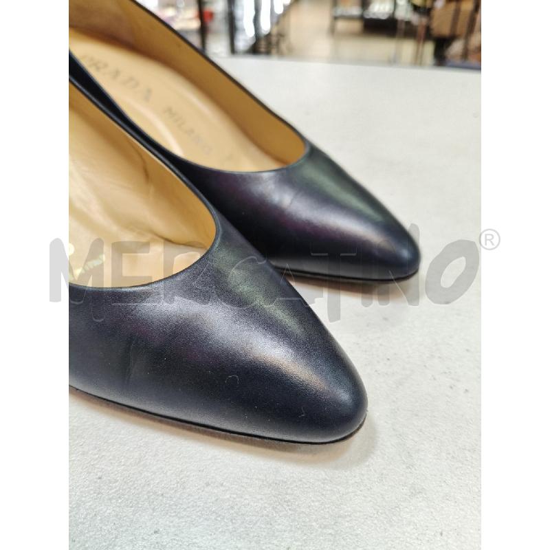 DECOLLETE PRADA BLU TACCO LEGNO | Mercatino dell'Usato Roma talenti 3