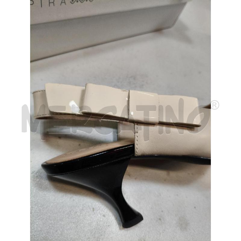 DECOLLETE SLINGBACK GEOX BIANCO NERO FIOCCO  | Mercatino dell'Usato Roma talenti 2