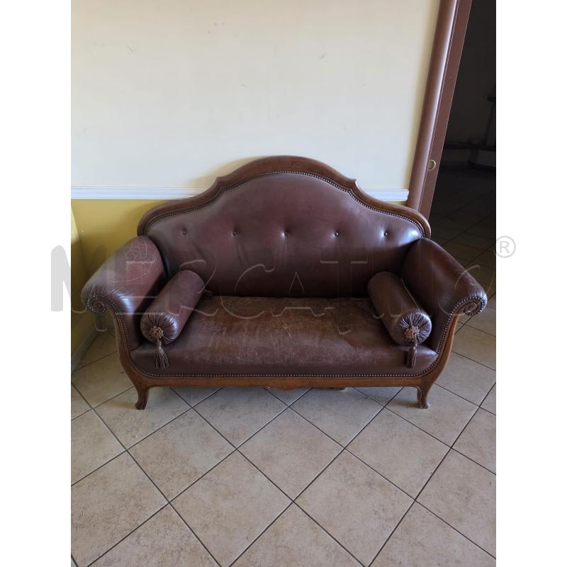 DIVANETTO LEGNO PELLE DA RIV | Mercatino dell'Usato Roma talenti 1