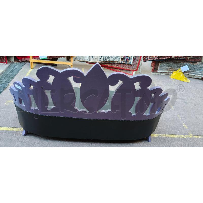 DIVANO GRANDE PELLE NERA LILLA | Mercatino dell'Usato Roma talenti 4