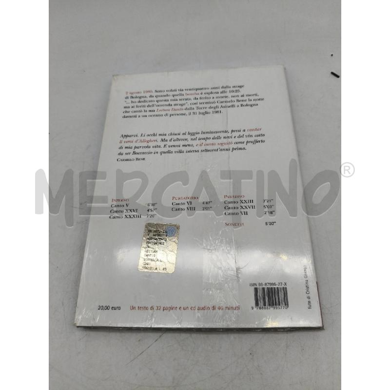 DVD CARMELO BENE LECTURA DANTIS | Mercatino dell'Usato Roma talenti 2